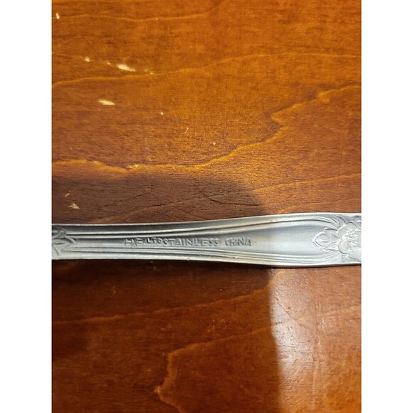 Hanford Forge Double Rose Stainless Flatware Teaspoons 5.5" - Set of 7 - Picture 4 of 5